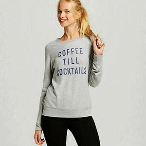Grayson Threads “Coffee Till Cocktails” crew neck sweater sweatshirt XS